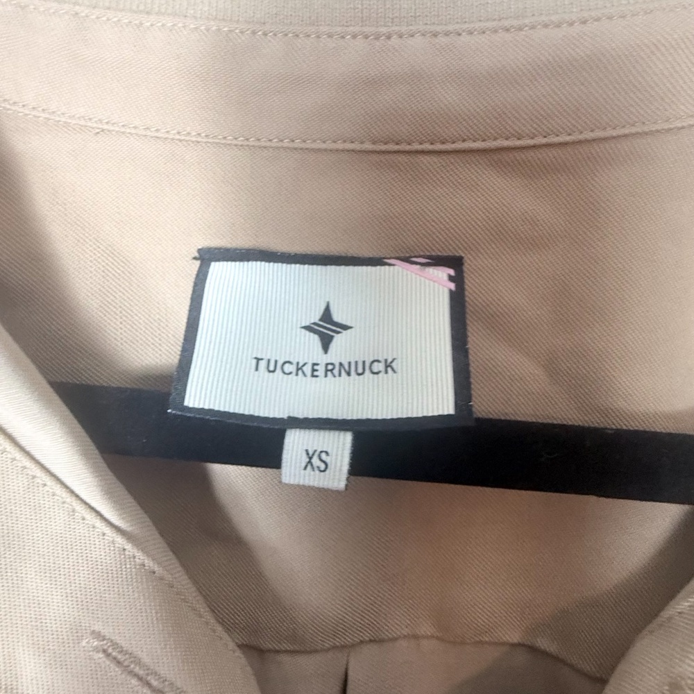 Tuckernuck Khaki Hugo Tan Shirt Dress Mini Short Sleeve Utility Size XS (A) - Picture 5 of 8
